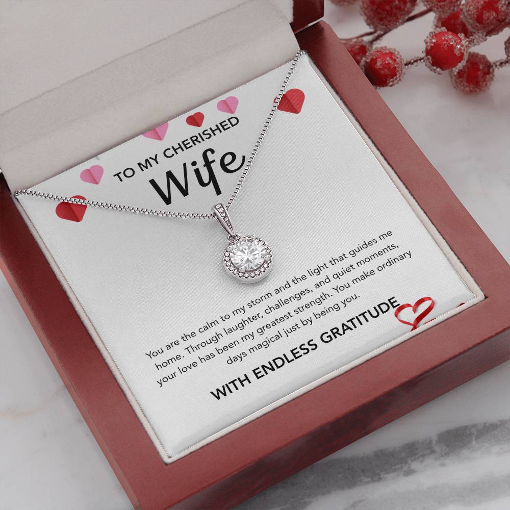 To My Wife - Eternal Hope Necklace - Hearts
