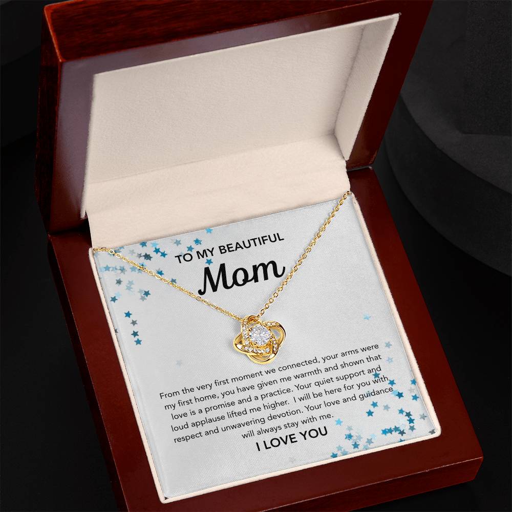 To Mom - Love Knot Necklace - Stars