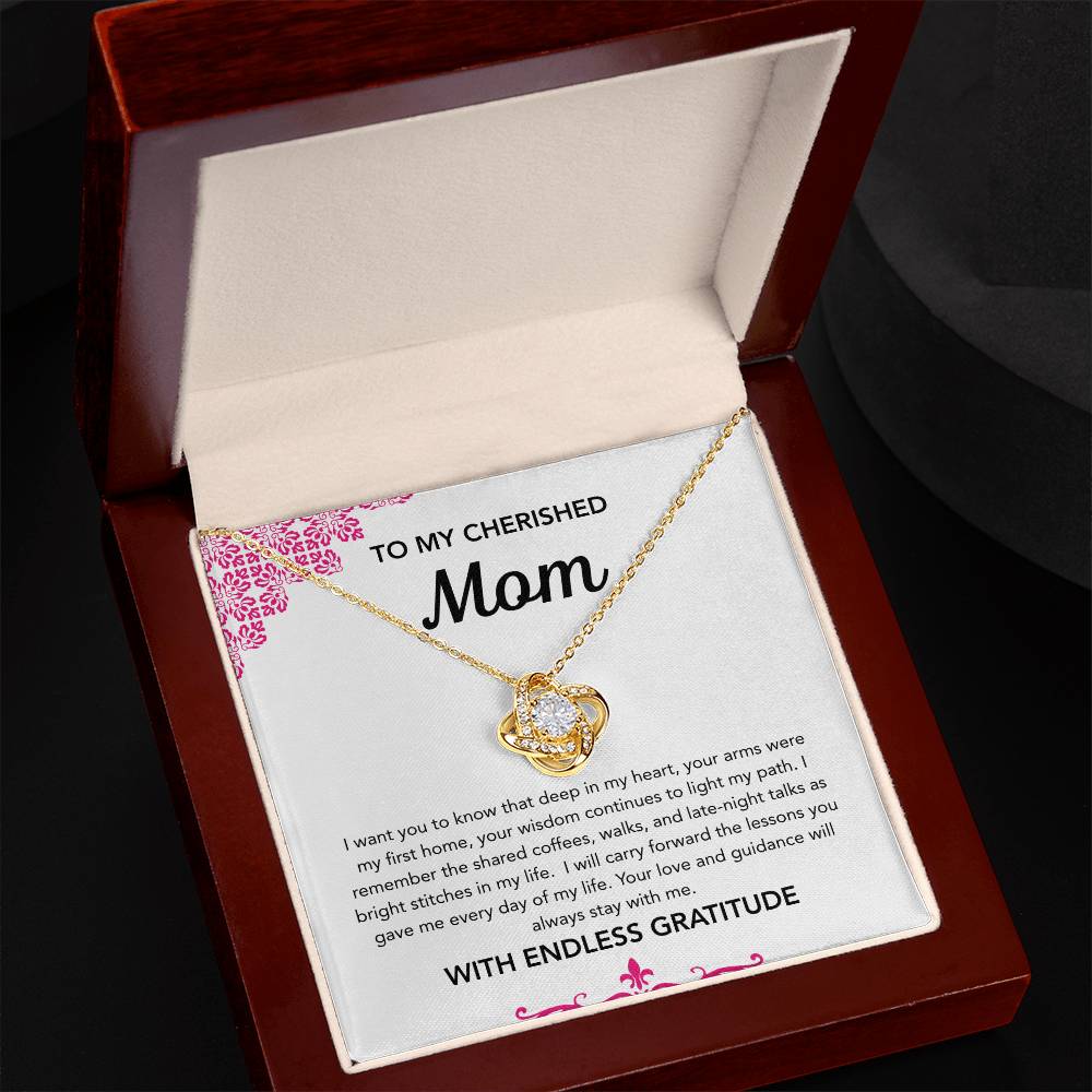To Mom - Love Knot Necklace - Ornament