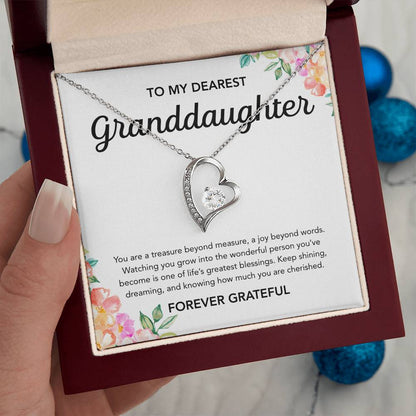To my Granddaughter - Forever Love Necklace - Flowers