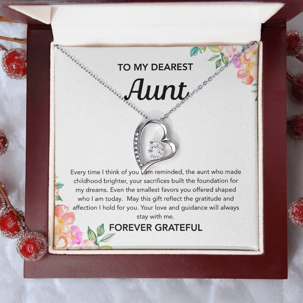 To my Aunt - Forever Love Necklace - Flowers