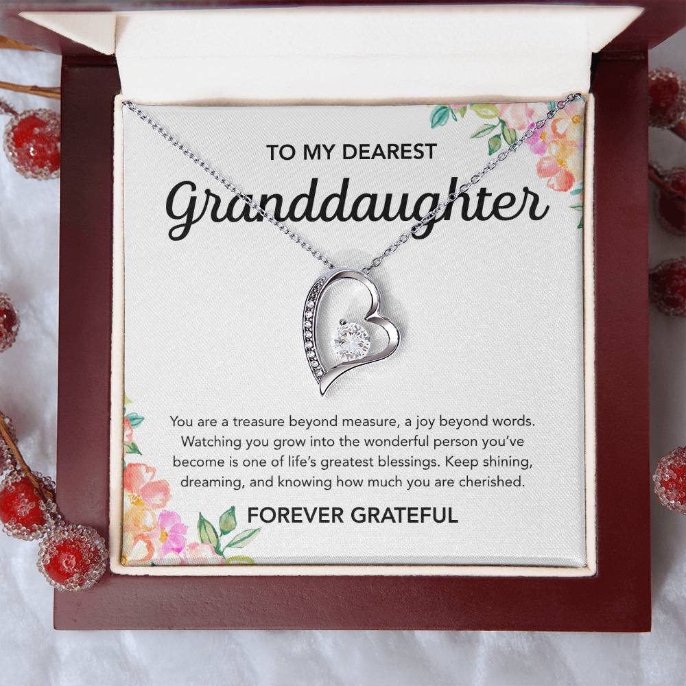 To my Granddaughter - Forever Love Necklace - Flowers