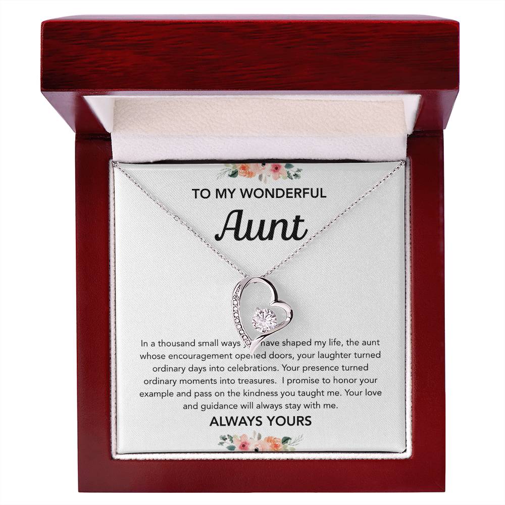 To my Aunt - Forever Love Necklace - Flowers