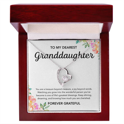 To my Granddaughter - Forever Love Necklace - Flowers