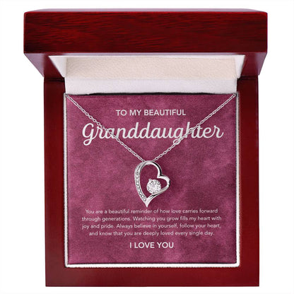 To my Granddaughter - Forever Love Necklace - Velvet Pattern