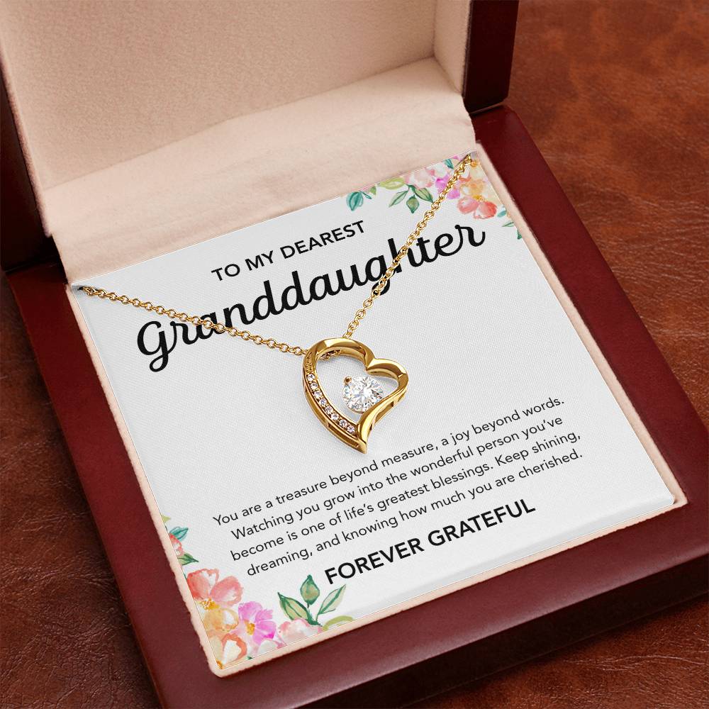 To my Granddaughter - Forever Love Necklace - Flowers