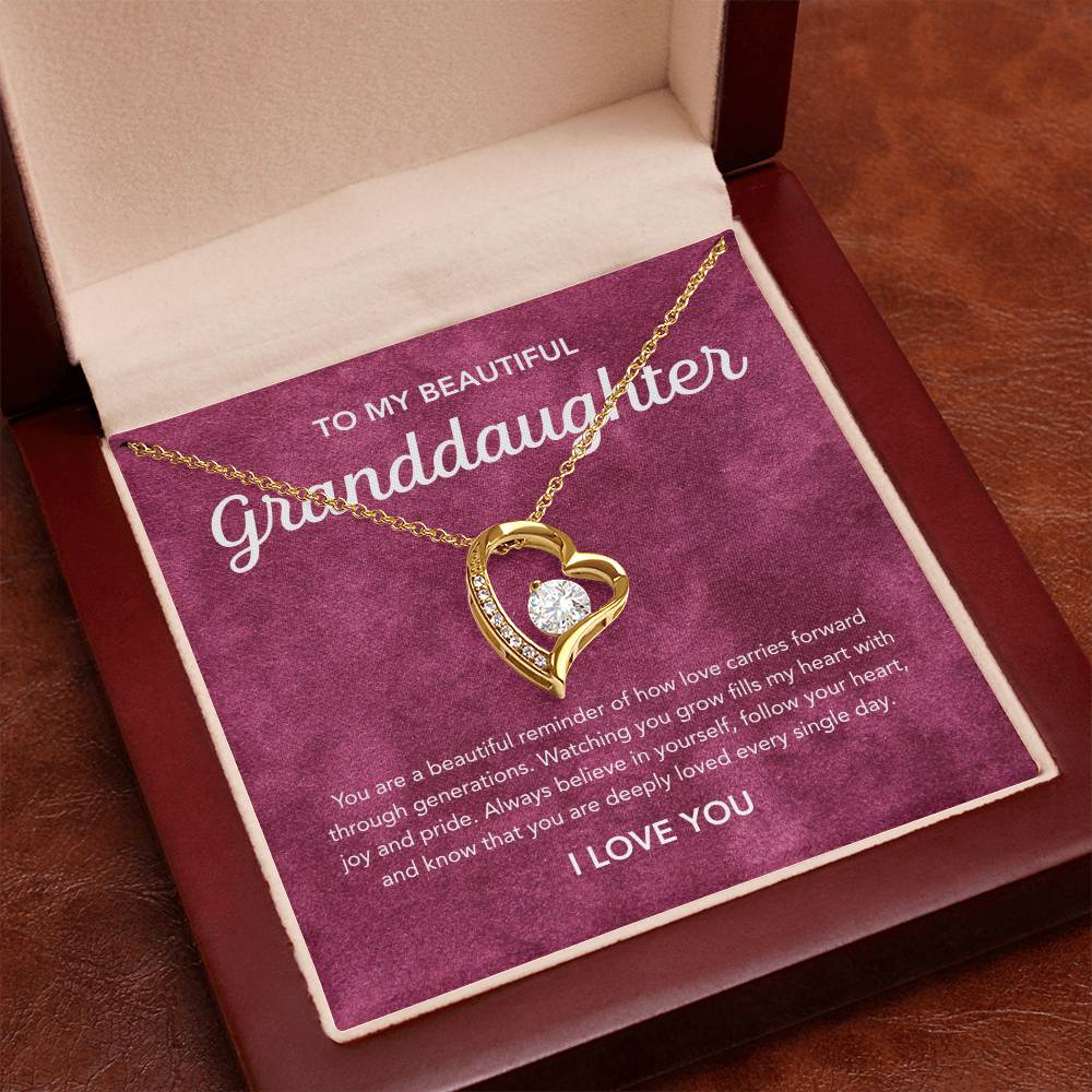 To my Granddaughter - Forever Love Necklace - Velvet Pattern
