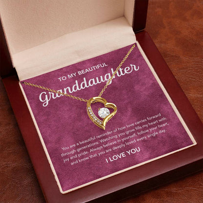 To my Granddaughter - Forever Love Necklace - Velvet Pattern