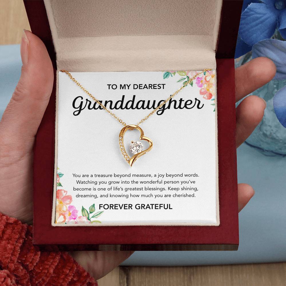 To my Granddaughter - Forever Love Necklace - Flowers