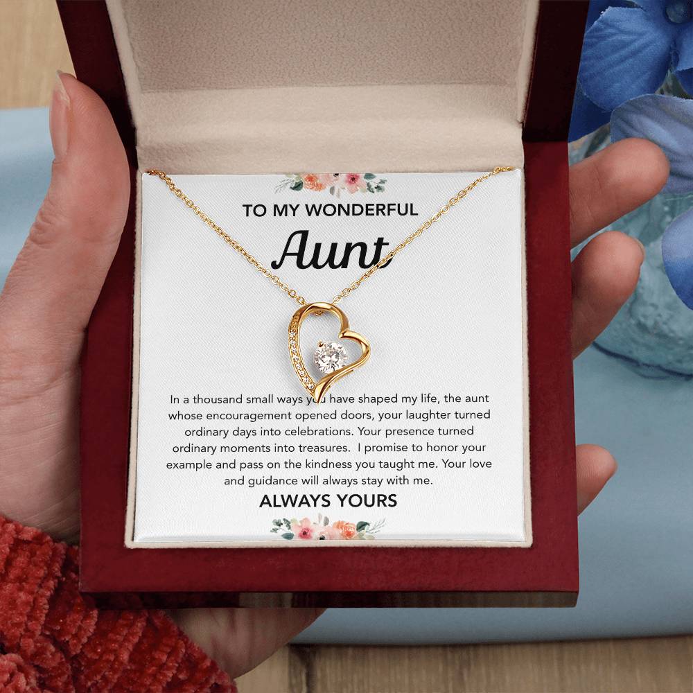 To my Aunt - Forever Love Necklace - Flowers