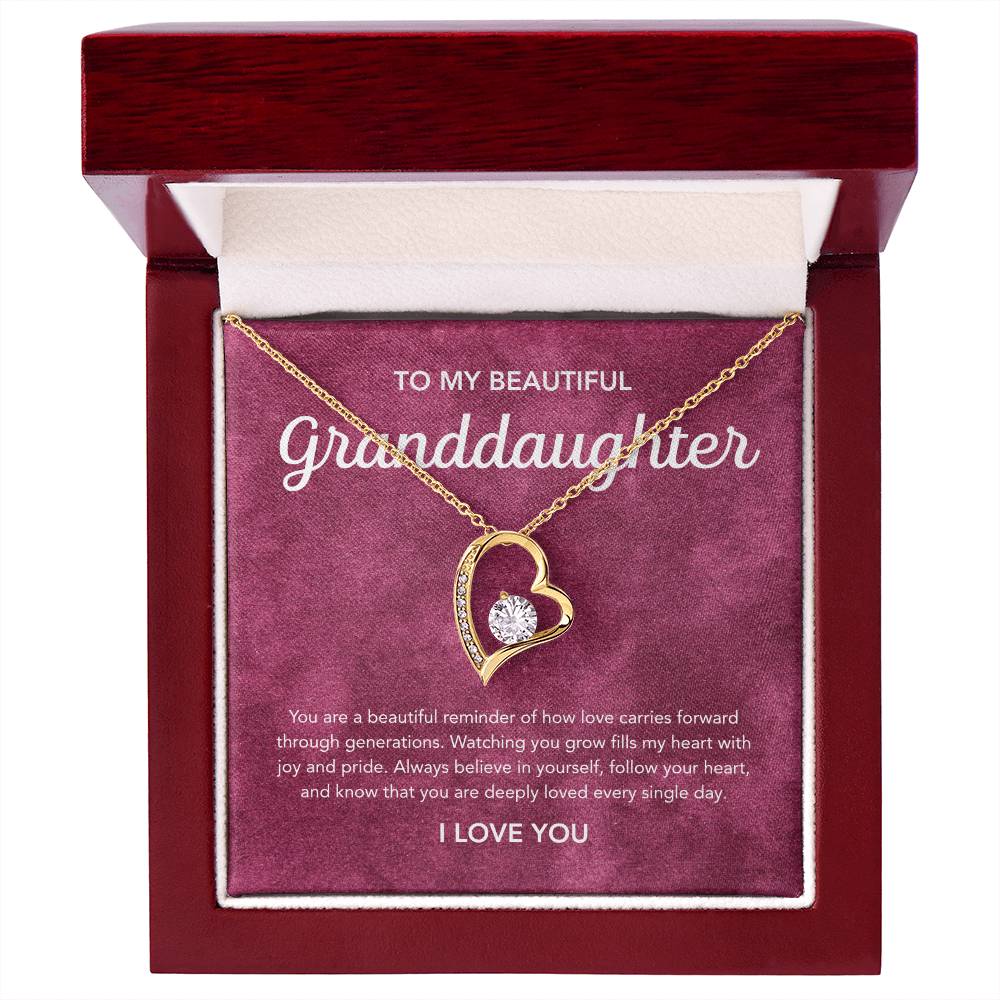 To my Granddaughter - Forever Love Necklace - Velvet Pattern