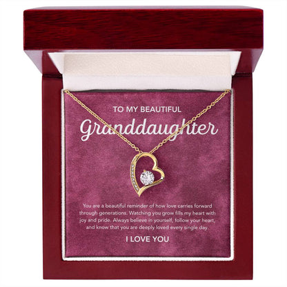 To my Granddaughter - Forever Love Necklace - Velvet Pattern