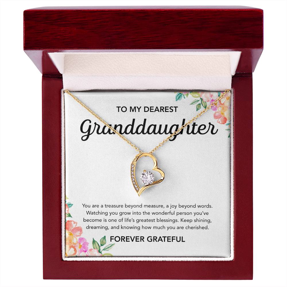To my Granddaughter - Forever Love Necklace - Flowers