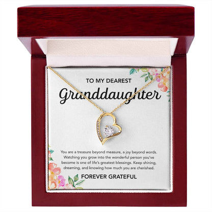To my Granddaughter - Forever Love Necklace - Flowers