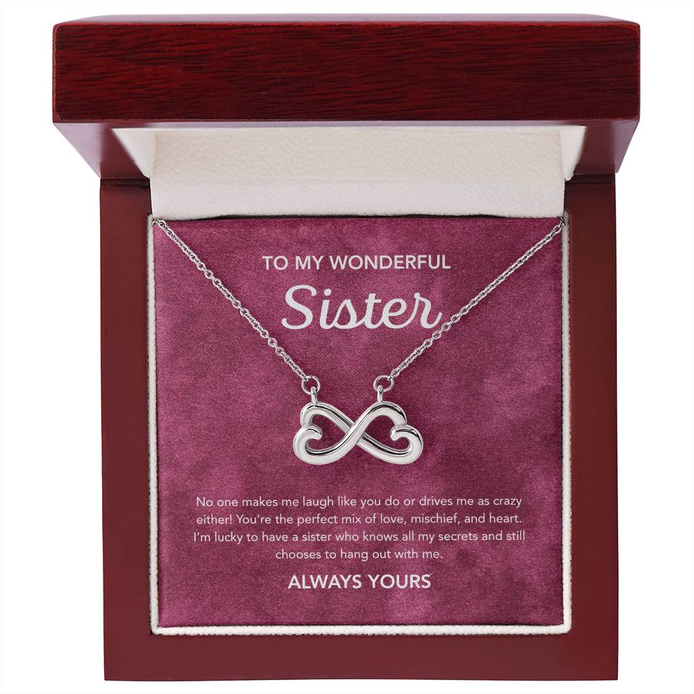 To my Sister - Endless Love Necklace - Velvet Pattern