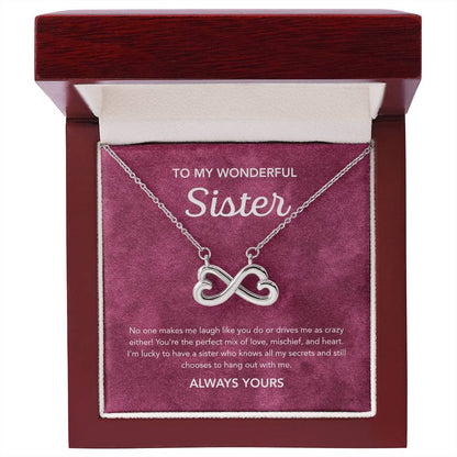 To my Sister - Endless Love Necklace - Velvet Pattern