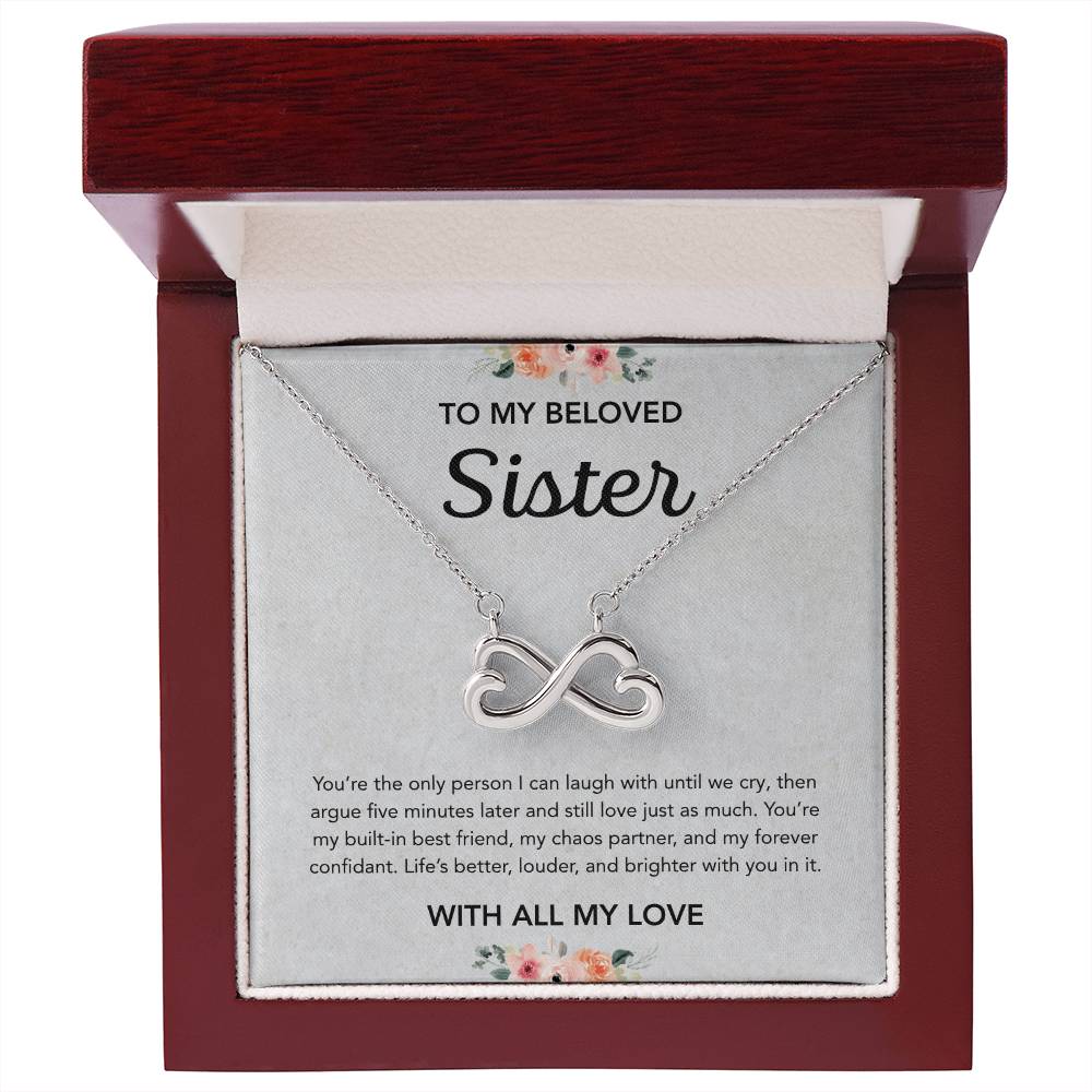 To my Sister - Endless Love Necklace - Flowers