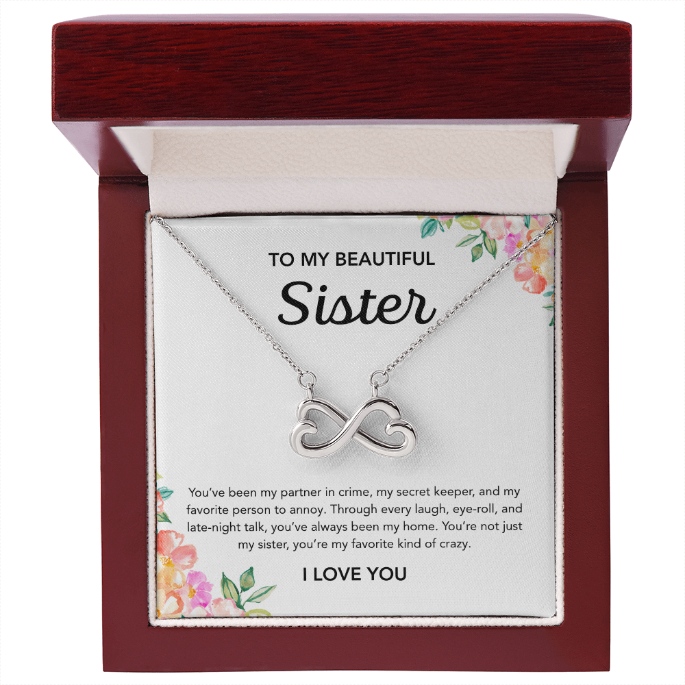To my Sister - Endless Love Necklace - Flowers