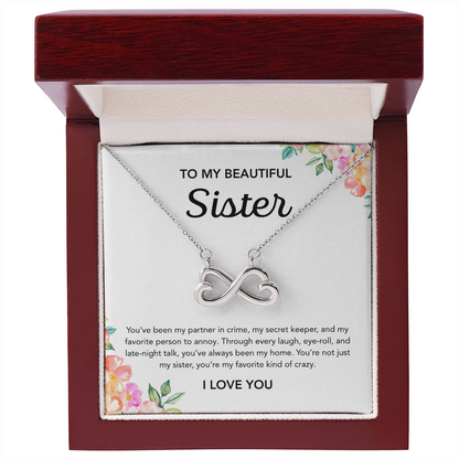 To my Sister - Endless Love Necklace - Flowers