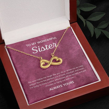 To my Sister - Endless Love Necklace - Velvet Pattern