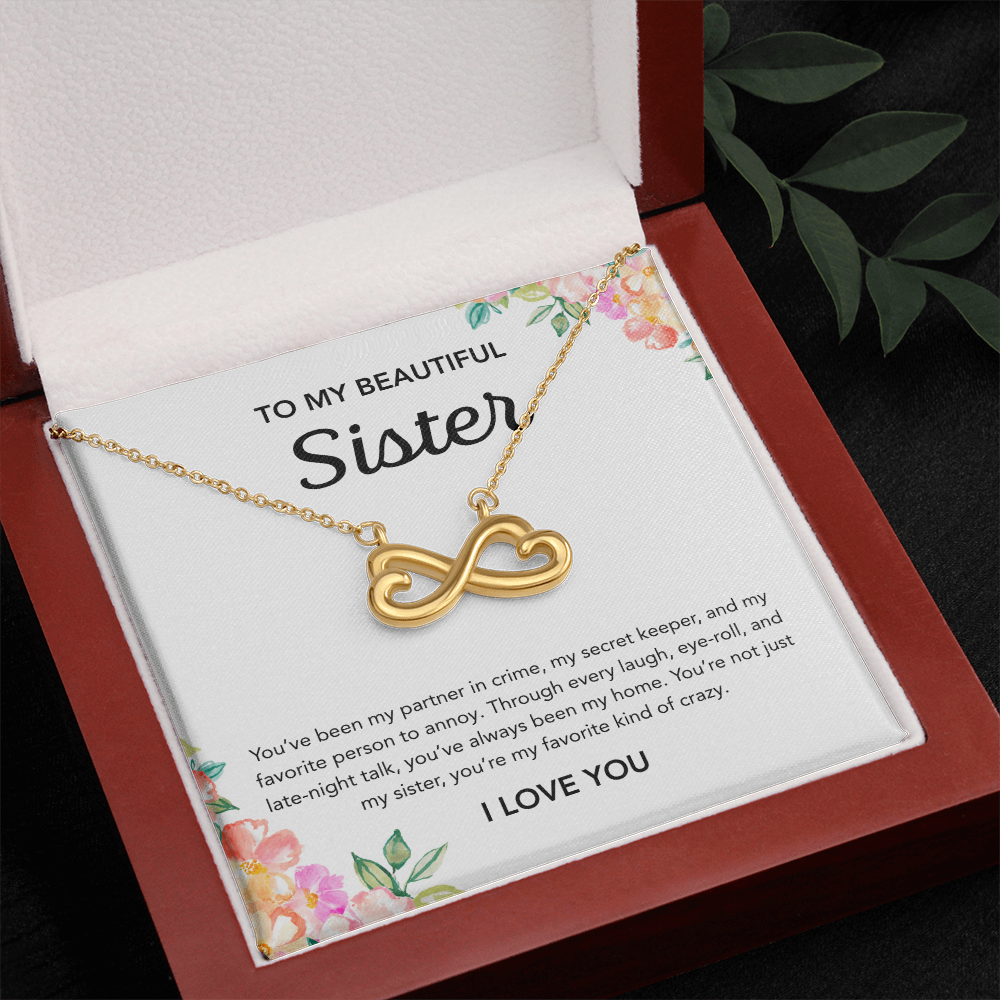 To my Sister - Endless Love Necklace - Flowers