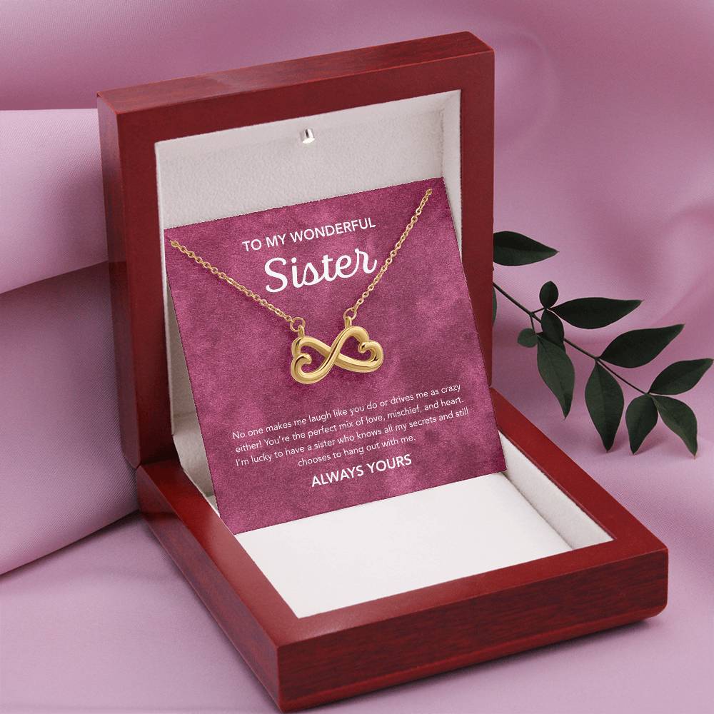To my Sister - Endless Love Necklace - Velvet Pattern