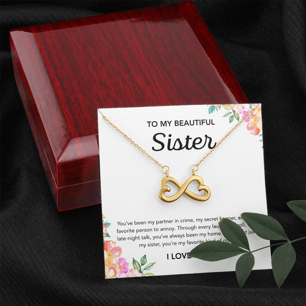 To my Sister - Endless Love Necklace - Flowers