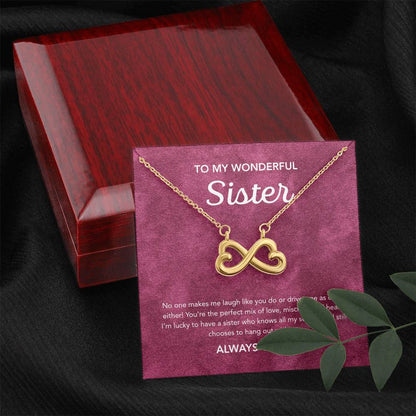 To my Sister - Endless Love Necklace - Velvet Pattern