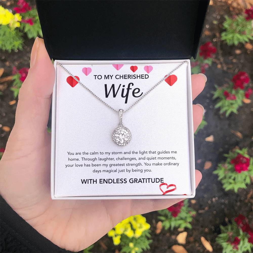 To My Wife - Eternal Hope Necklace - Hearts