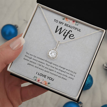 To My Wife - Eternal Hope Necklace - Flowers