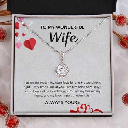 To My Wife - Eternal Hope Necklace - Gray Hearts