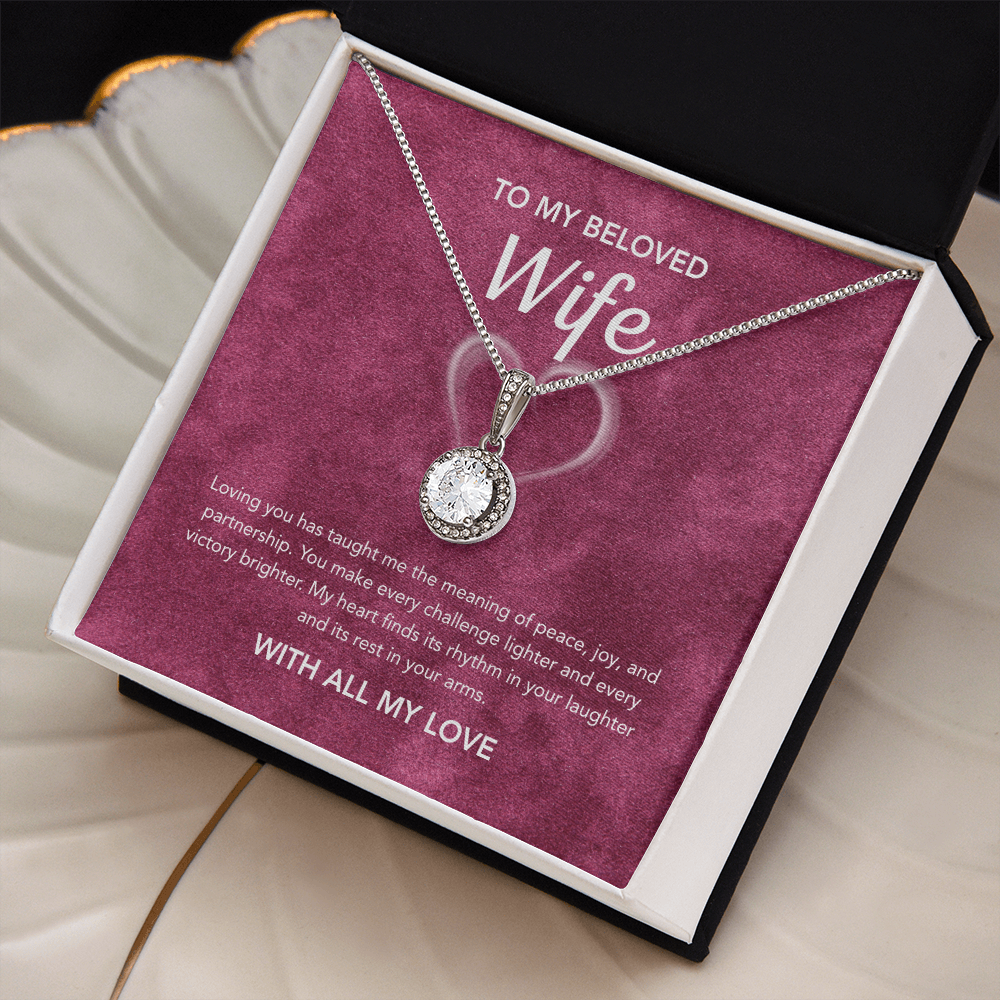 To My Wife - Eternal Hope Necklace - White Heart