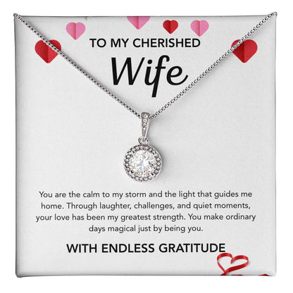 To My Wife - Eternal Hope Necklace - Hearts