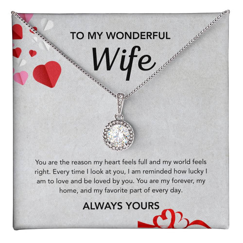To My Wife - Eternal Hope Necklace - Gray Hearts