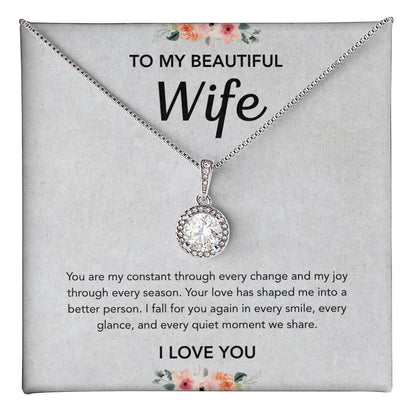 To My Wife - Eternal Hope Necklace - Flowers
