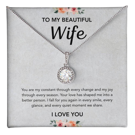 To My Wife - Eternal Hope Necklace - Flowers
