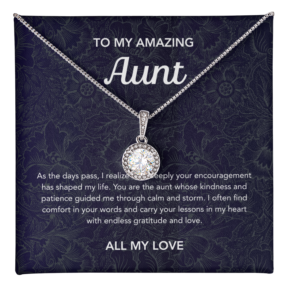 To my Aunt - Eternal Hope Necklace - Floral Damask