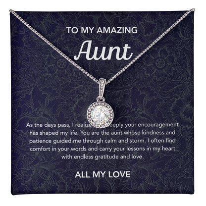 To my Aunt - Eternal Hope Necklace - Floral Damask
