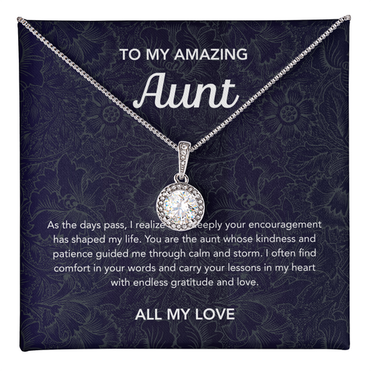 To my Aunt - Eternal Hope Necklace - Floral Damask