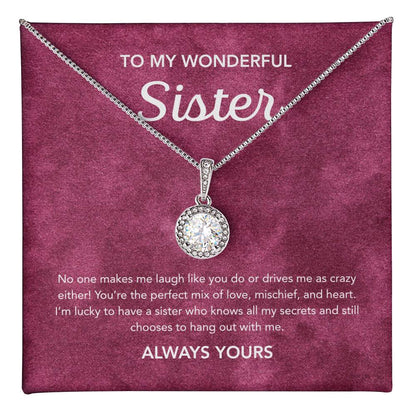 For my Sister - Eternal Hope Necklace - Velvet Pattern