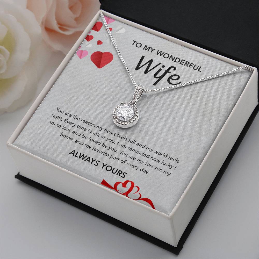 To My Wife - Eternal Hope Necklace - Gray Hearts