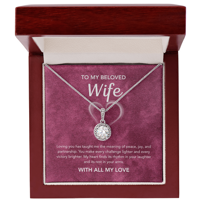 To My Wife - Eternal Hope Necklace - White Heart
