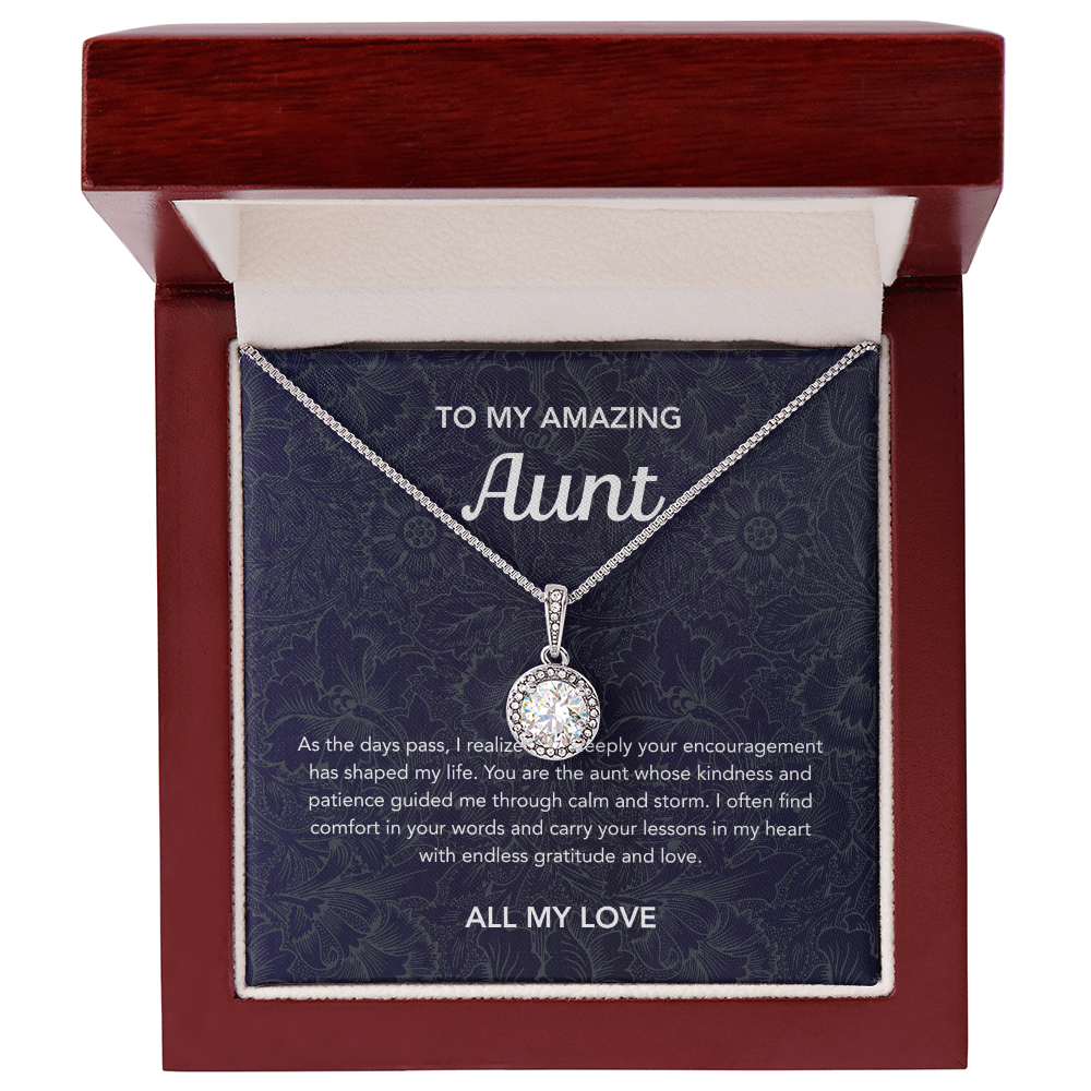To my Aunt - Eternal Hope Necklace - Floral Damask