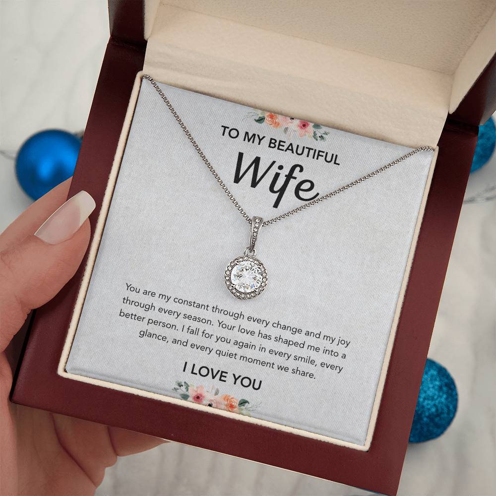 To My Wife - Eternal Hope Necklace - Flowers
