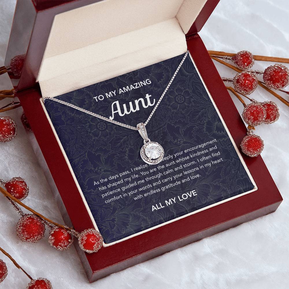 To my Aunt - Eternal Hope Necklace - Floral Damask