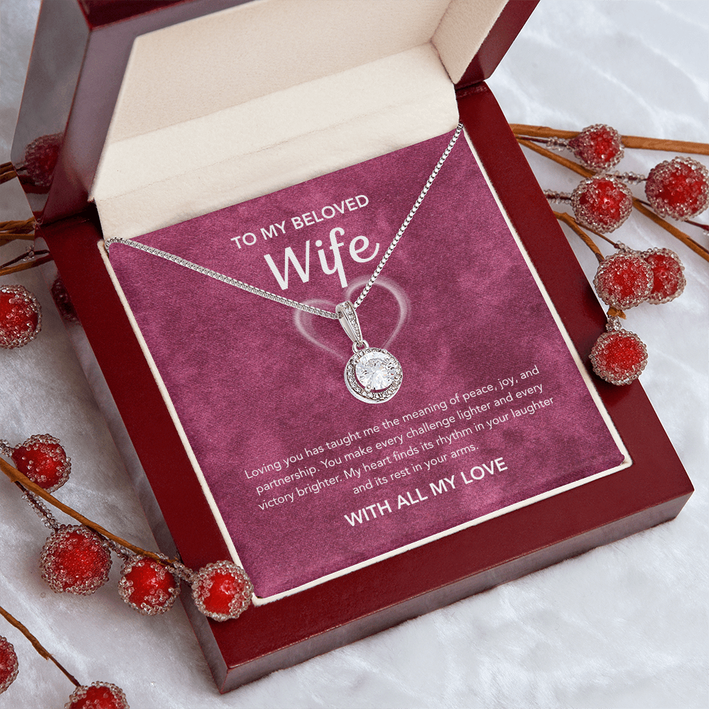 To My Wife - Eternal Hope Necklace - White Heart