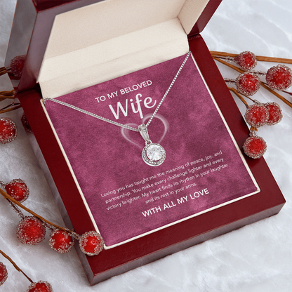 To My Wife - Eternal Hope Necklace - White Heart