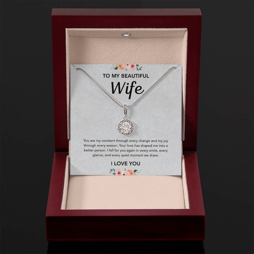 To My Wife - Eternal Hope Necklace - Flowers