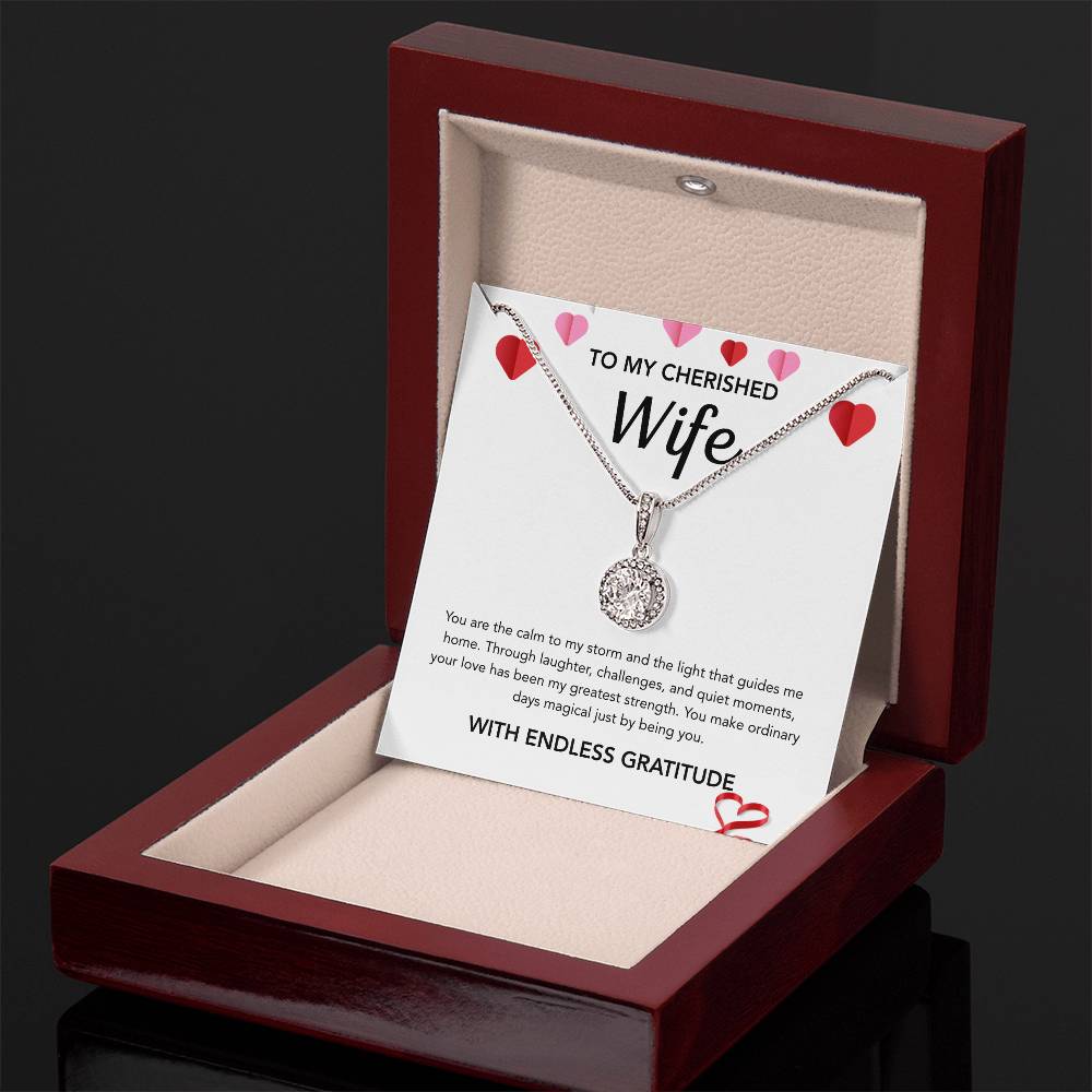 To My Wife - Eternal Hope Necklace - Hearts