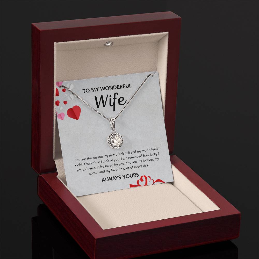 To My Wife - Eternal Hope Necklace - Gray Hearts